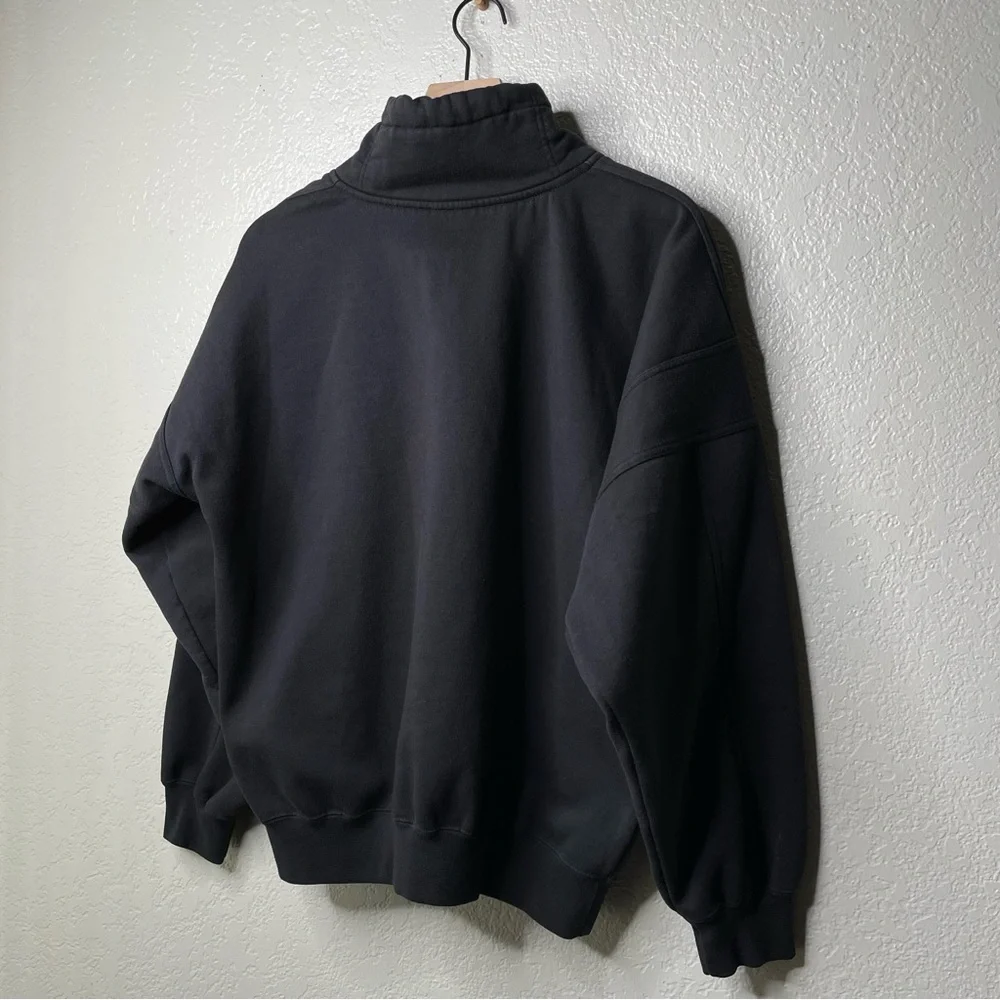 Vintage Men's Black Sweater Quarter Collar Zip Up